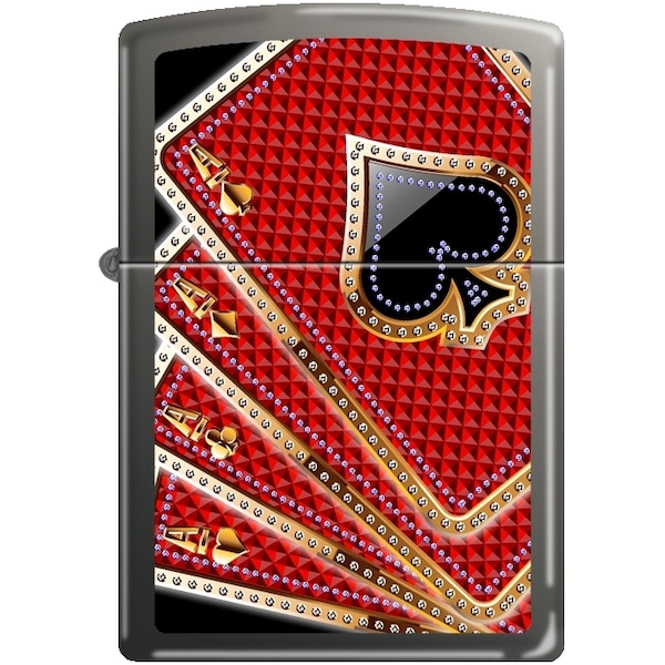 Zippo 2024 Zippo Custom 150 Black Ice Card Suits ZIP-150CI007953 - main